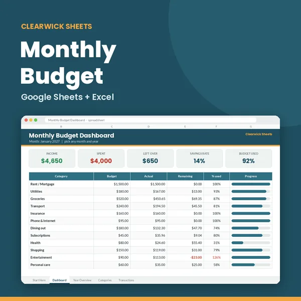 Monthly Budget Planner preview